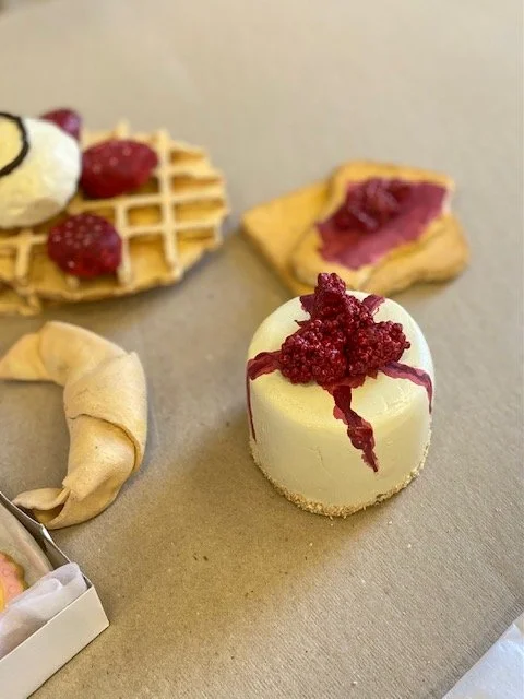 Faux carved food props.