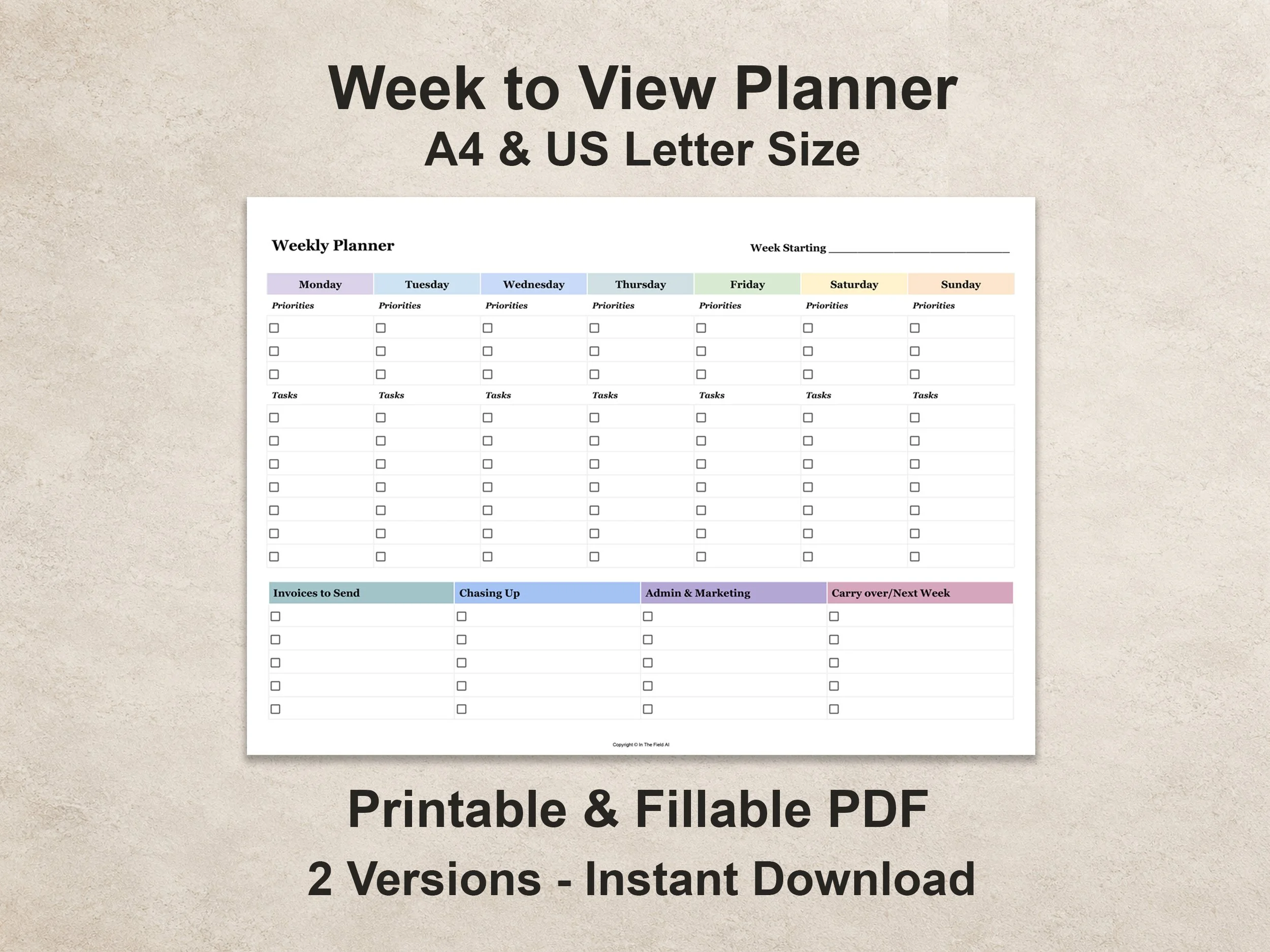 Week To View Business Planner