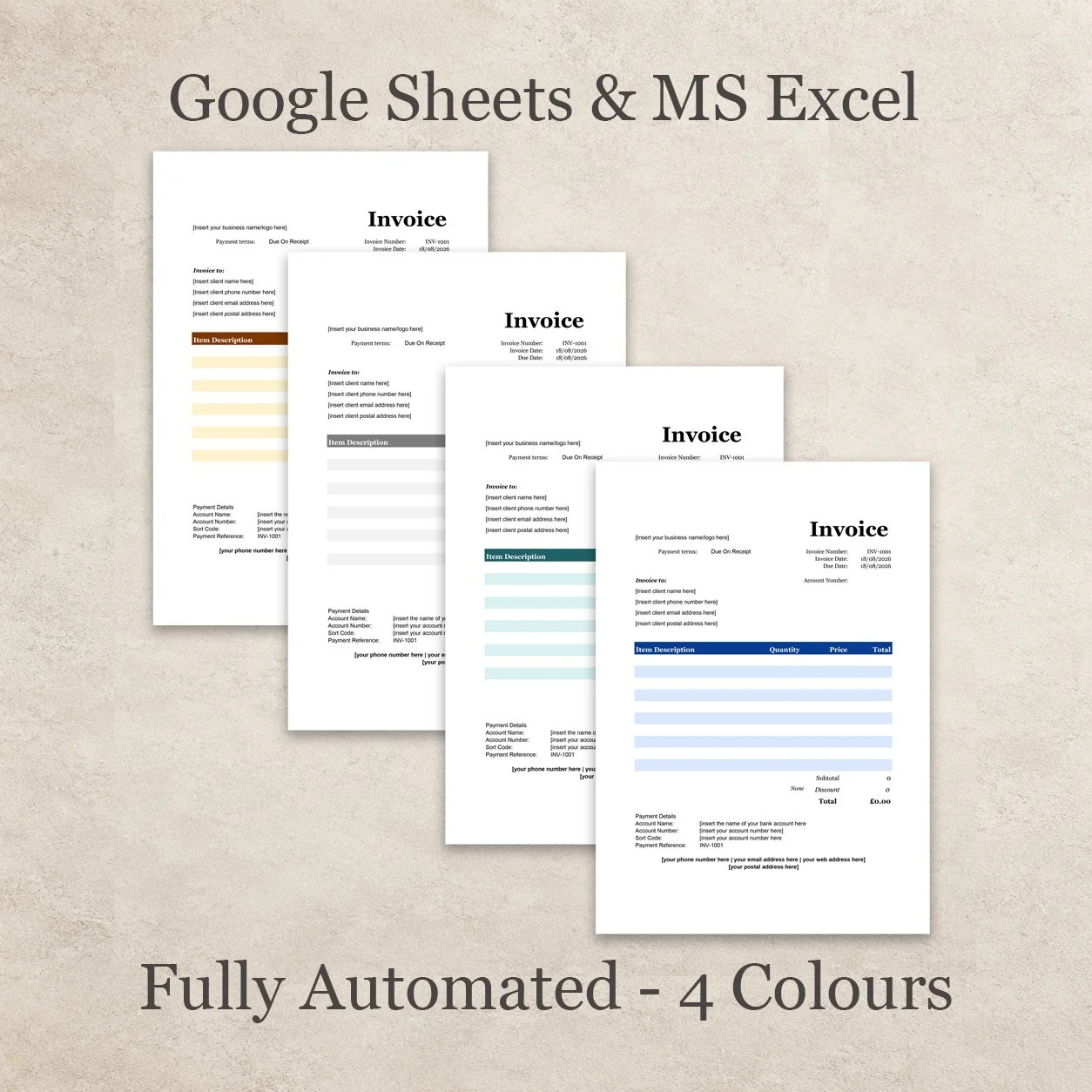 Automated Sheets and Excel Invoice Template