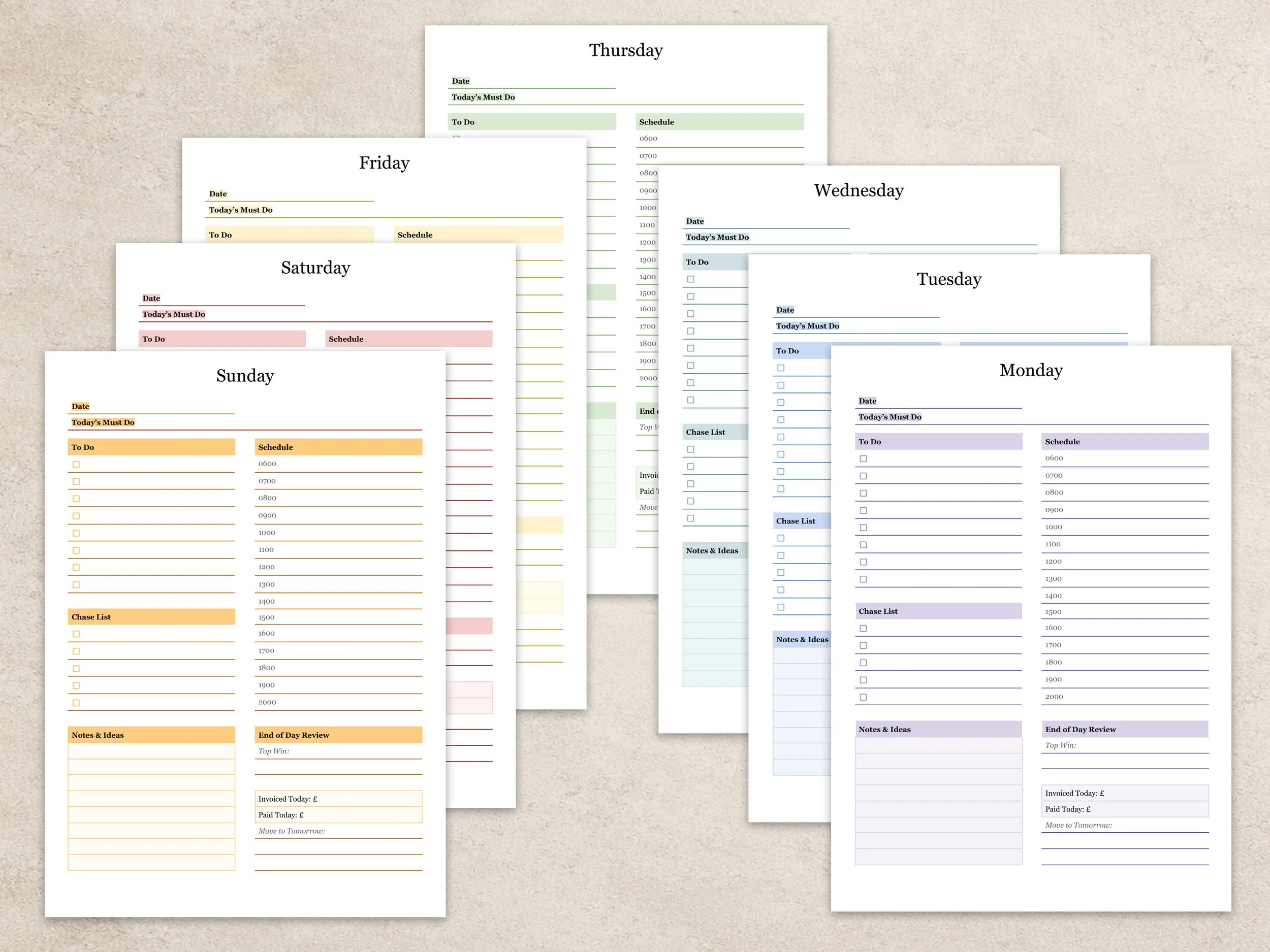 Seven Day Business Planner