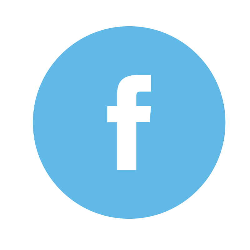 Facebook logo in a blue circle