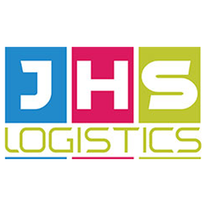 Colorful logo with blocks containing the letters J, H, and S above the word LOGISTICS.