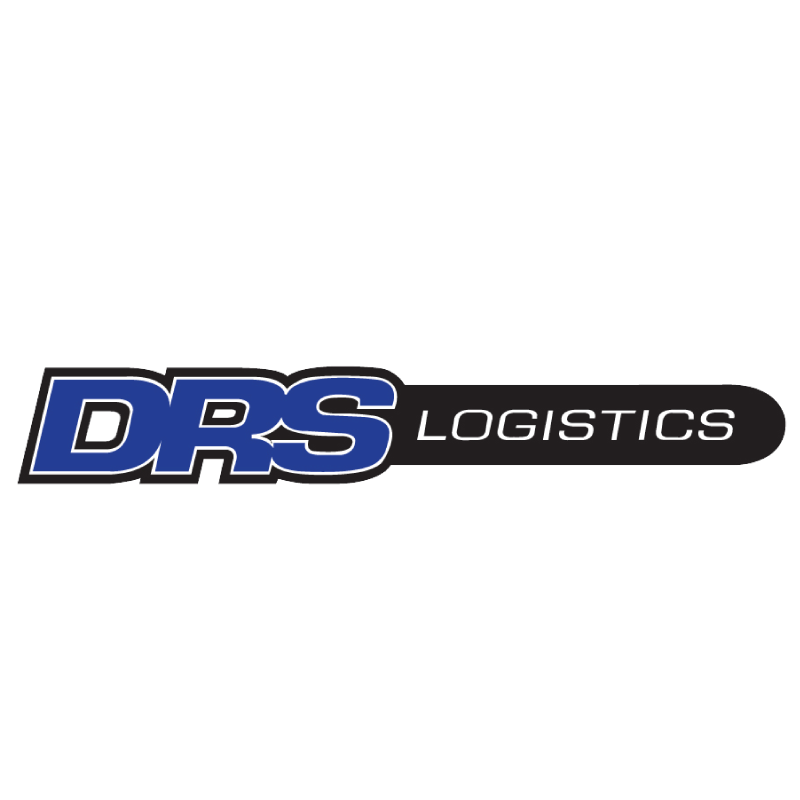 Logo for DRS Logistics with the text 'DRS' in blue and 'LOGISTICS' in white on a black background.