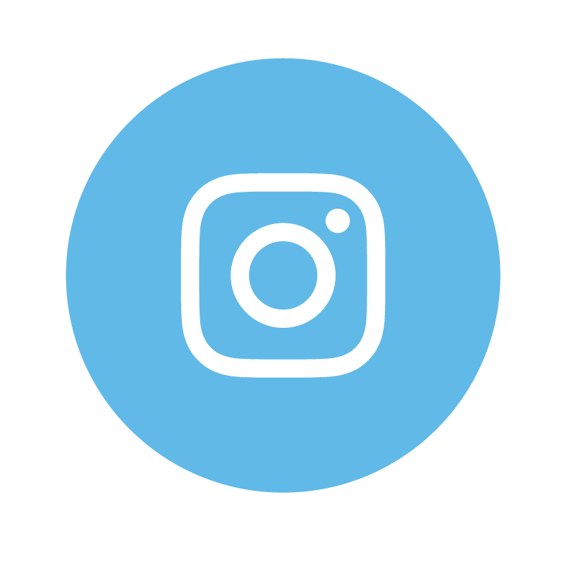 Instagram logo inside a blue circle