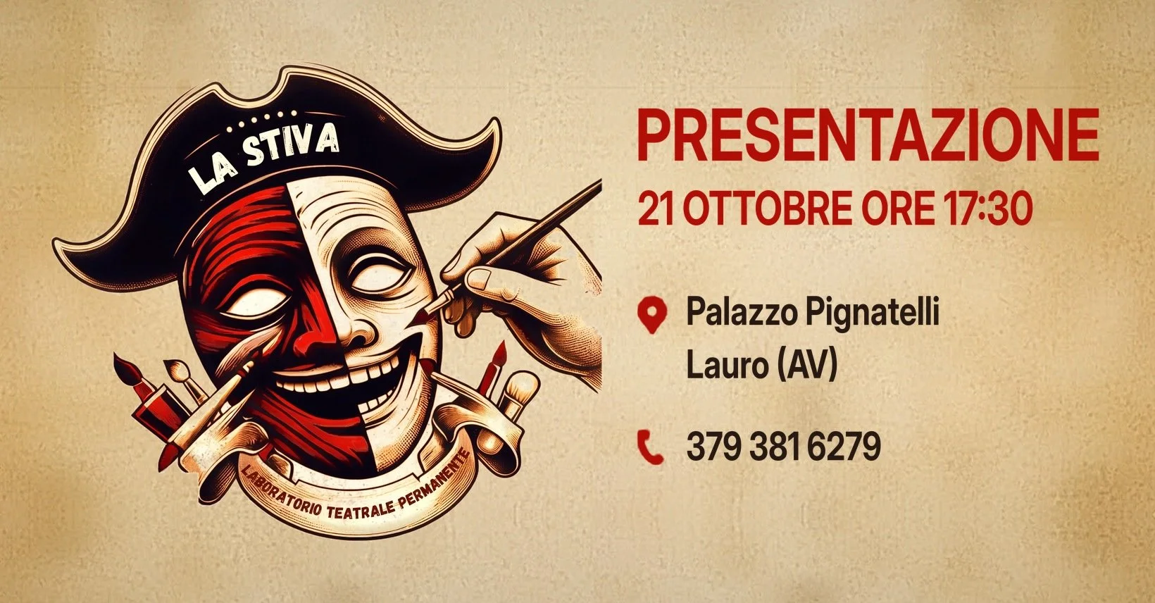 La Stiva, laboratorio teatrale permanente: la presentazione mercoledì 21 ottobre a Palazzo Pignatelli