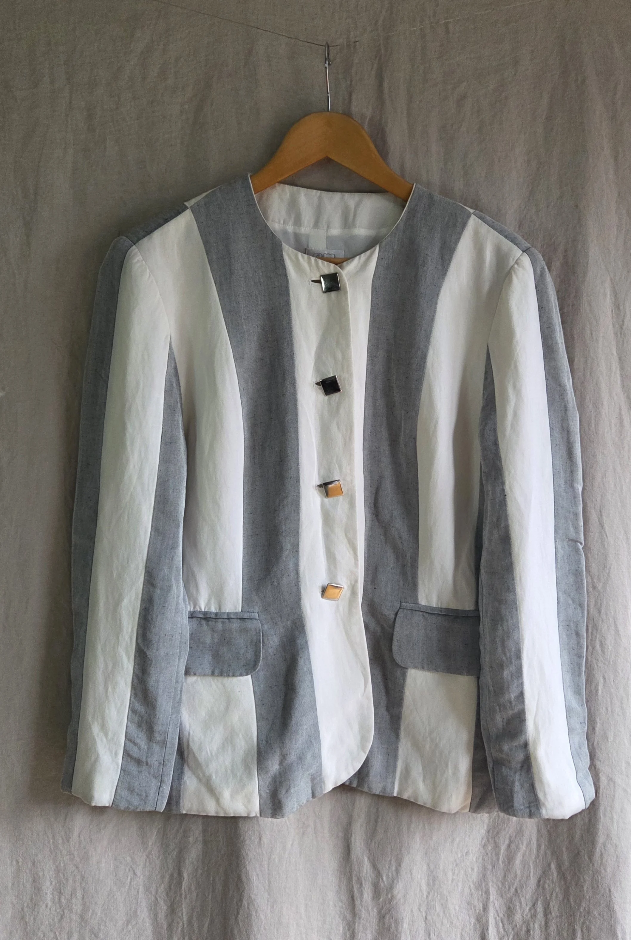 Vintage 80s Striped Blazer Jacket
