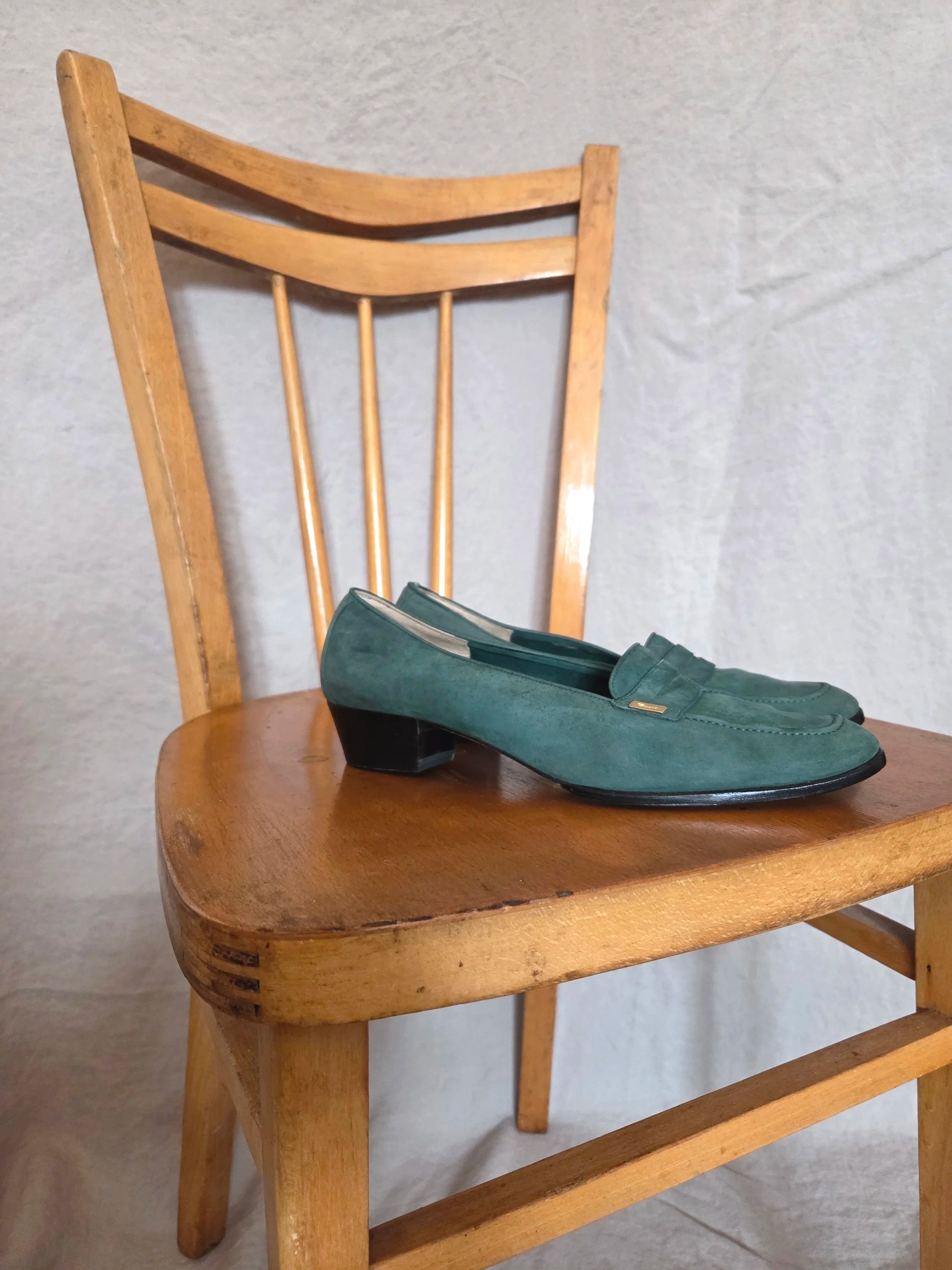 Salvatore Ferragamo Forest Green Loafers