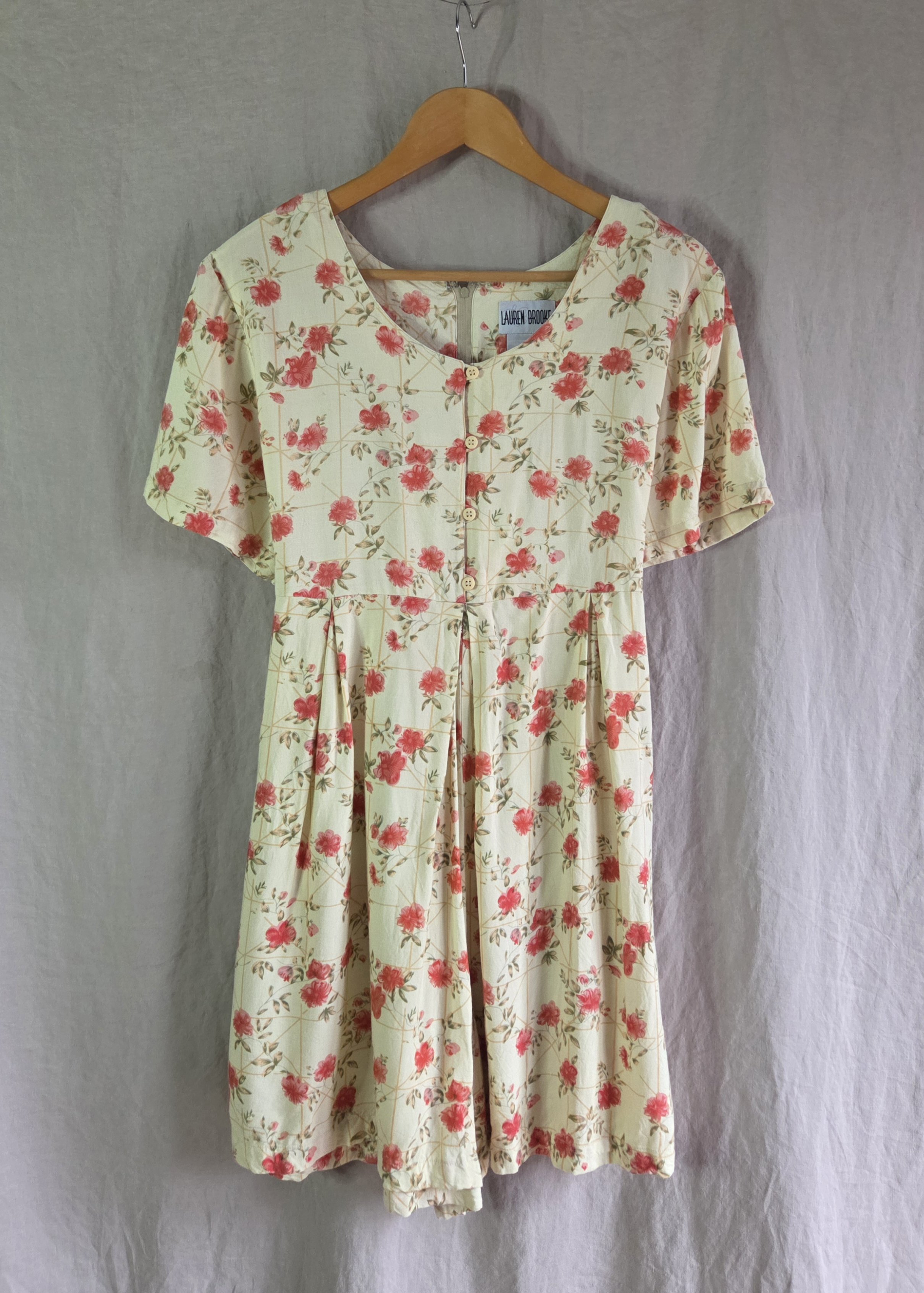 Vintage 90s Floral Romper with Pockets