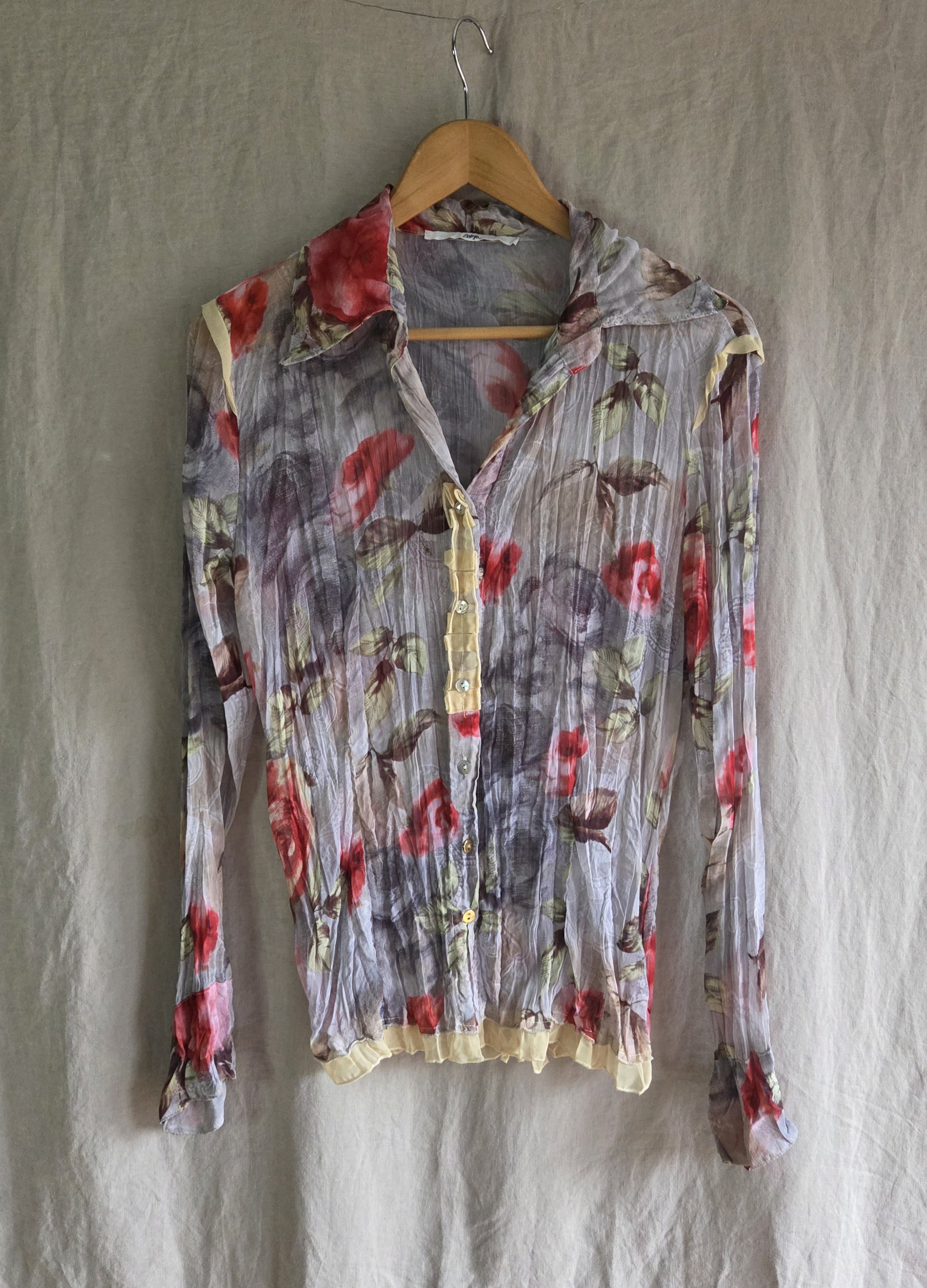 Vintage Floral Sheer Blouse