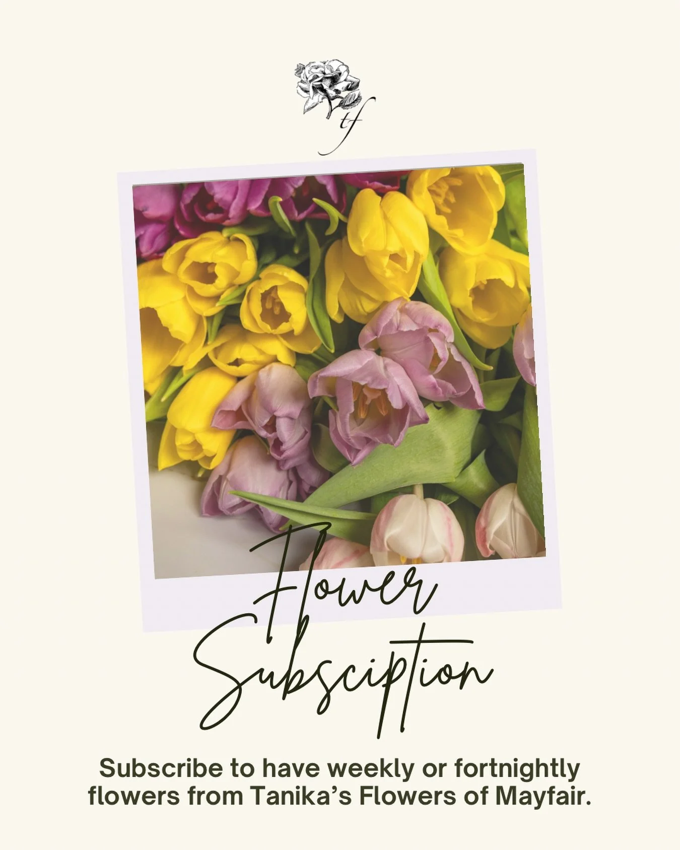 🌷 C O M I N G  S O O N 🌷

Nothing says self care like regularly filling your special place with fresh blooms 🌸 

Whether it&rsquo;s for your home, office, shop or business, Tanika&rsquo;s Flowers of Mayfair will provide the freshest bouquets on a 