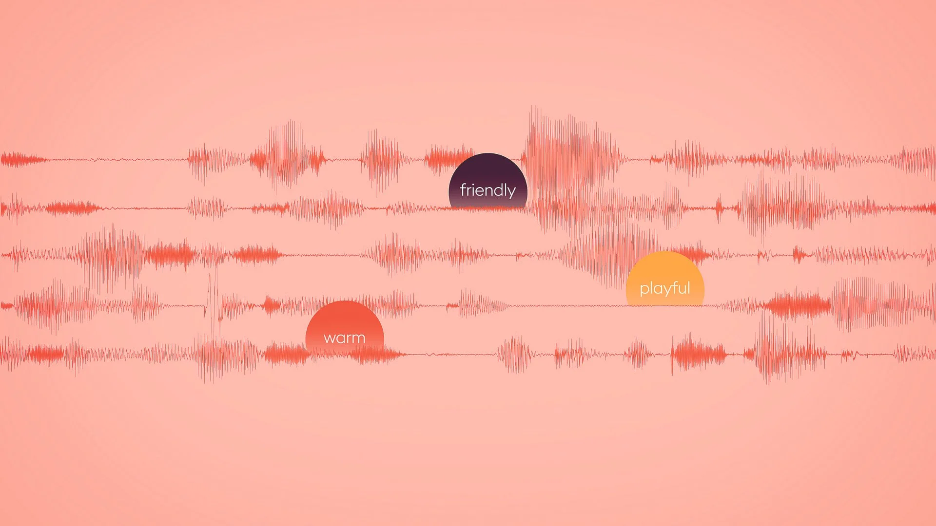 Storytel - Ljudvågor på en rusa bakgrund - bollar i som säger playful, warm, friendly.jpg