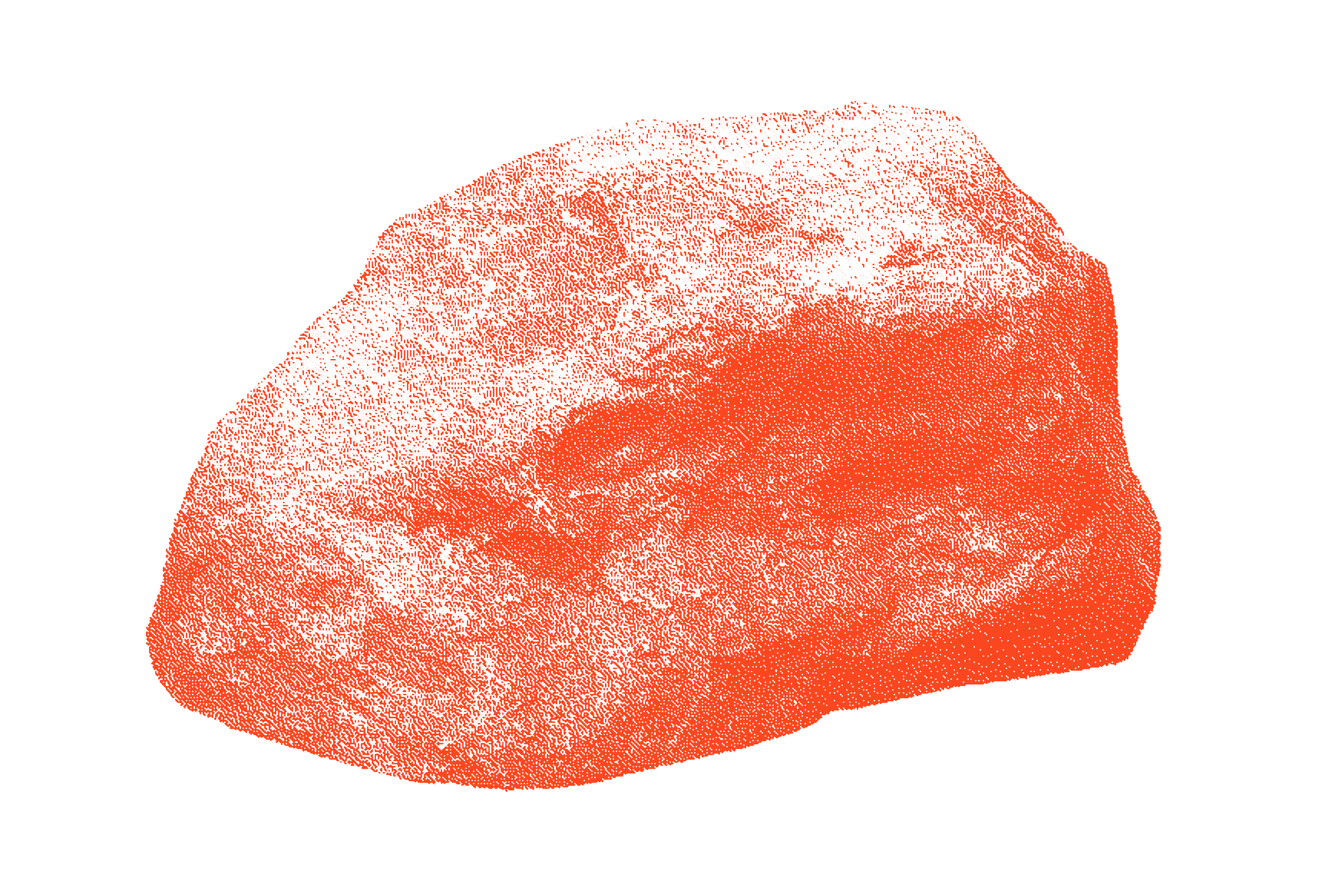 A red bitmap drawing of a Sauna stove stone