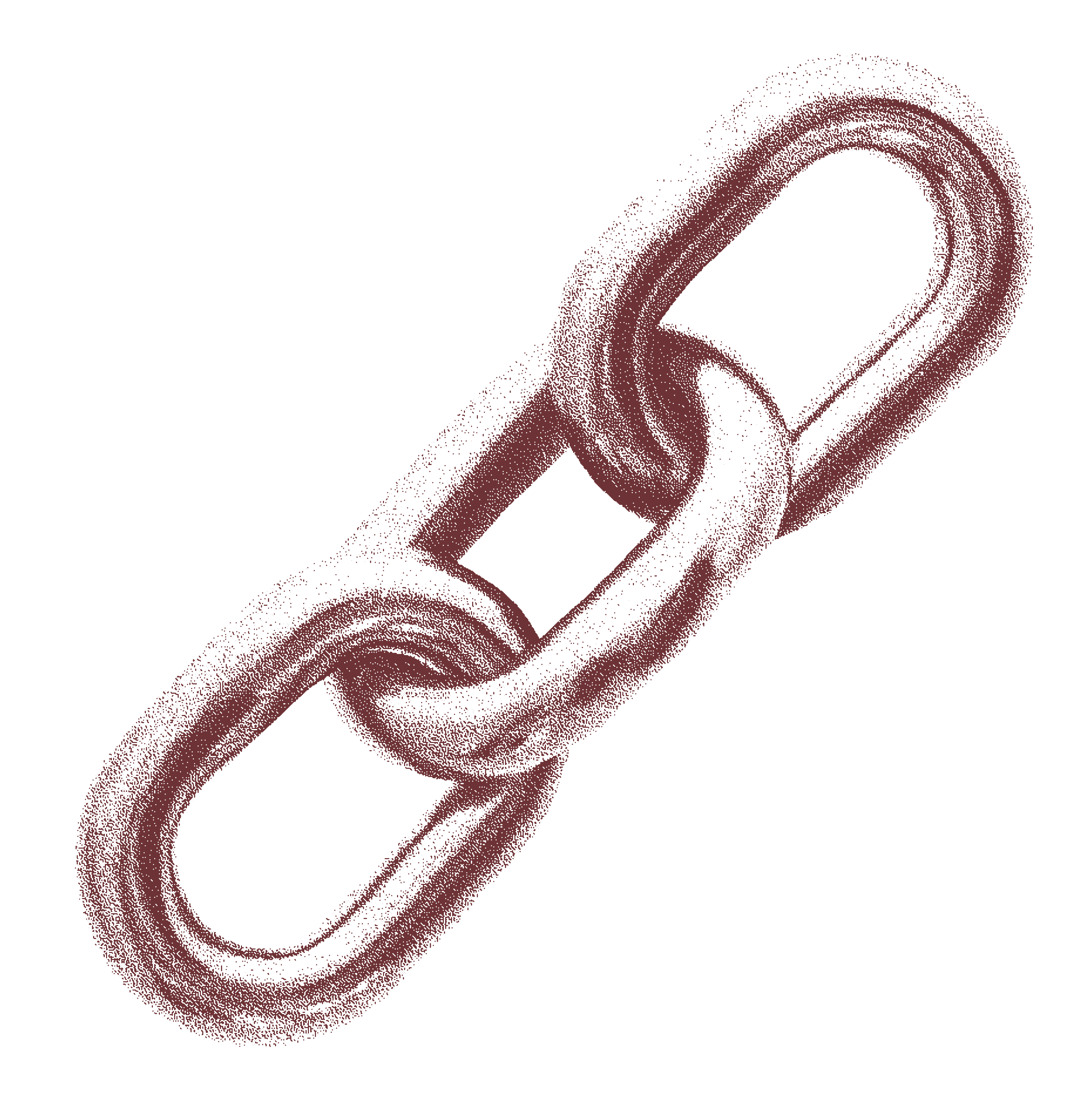 SOAK's chain icon in brown, illustrating the connection the sauna boat should bring