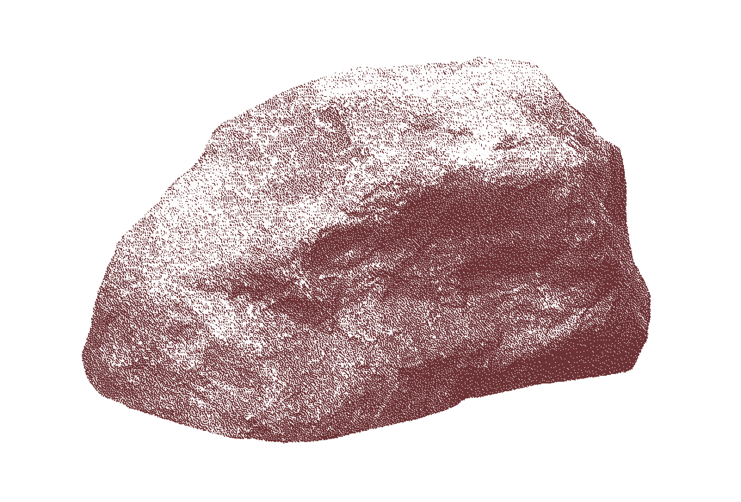 SOAK's brown sauna rock with no background, illustrating the grounding effect of using the sauna boat