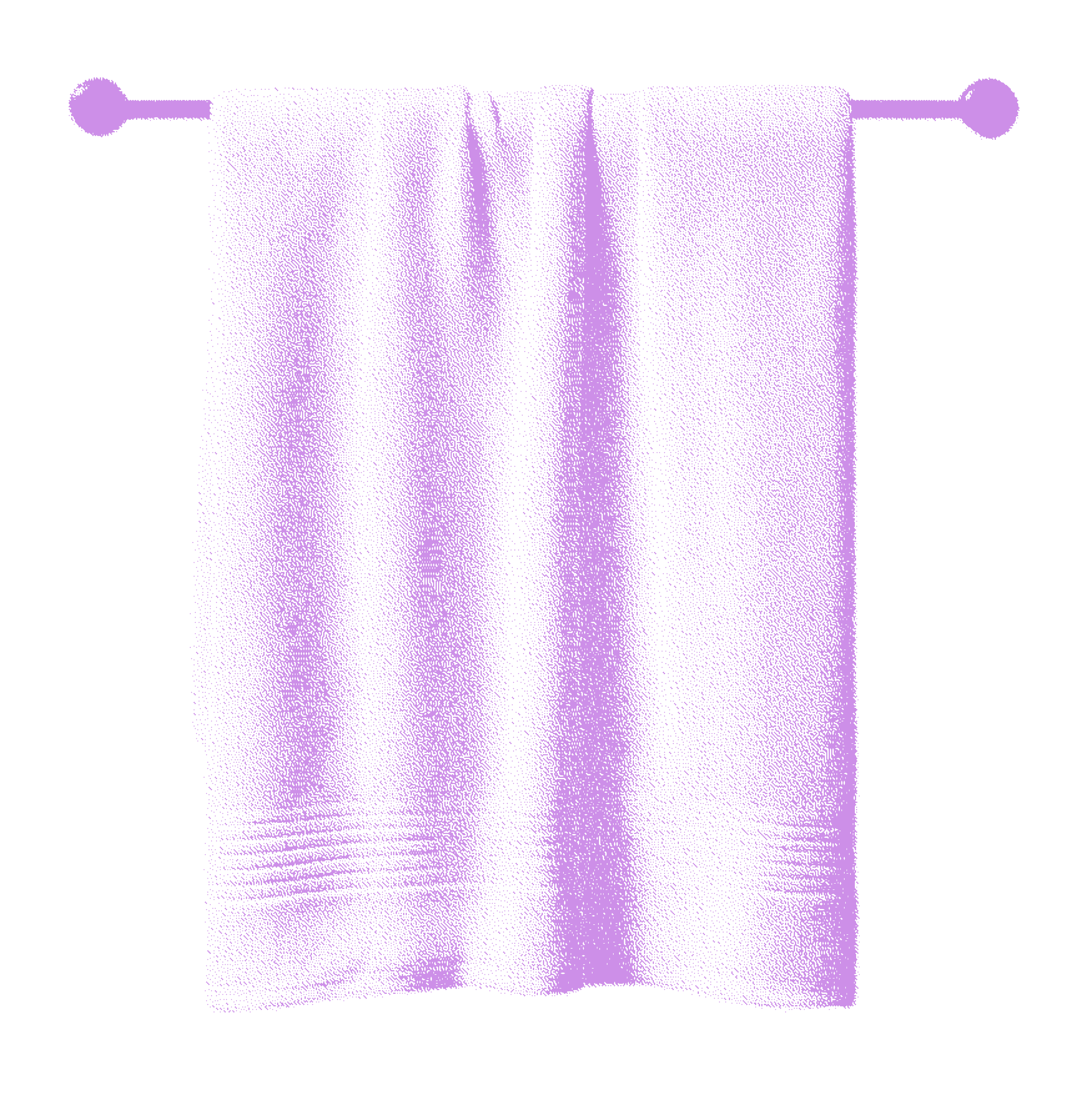 A purple towel hanging on towel rail waiting to dry you afteryour sauna on SOAK's sauna boat