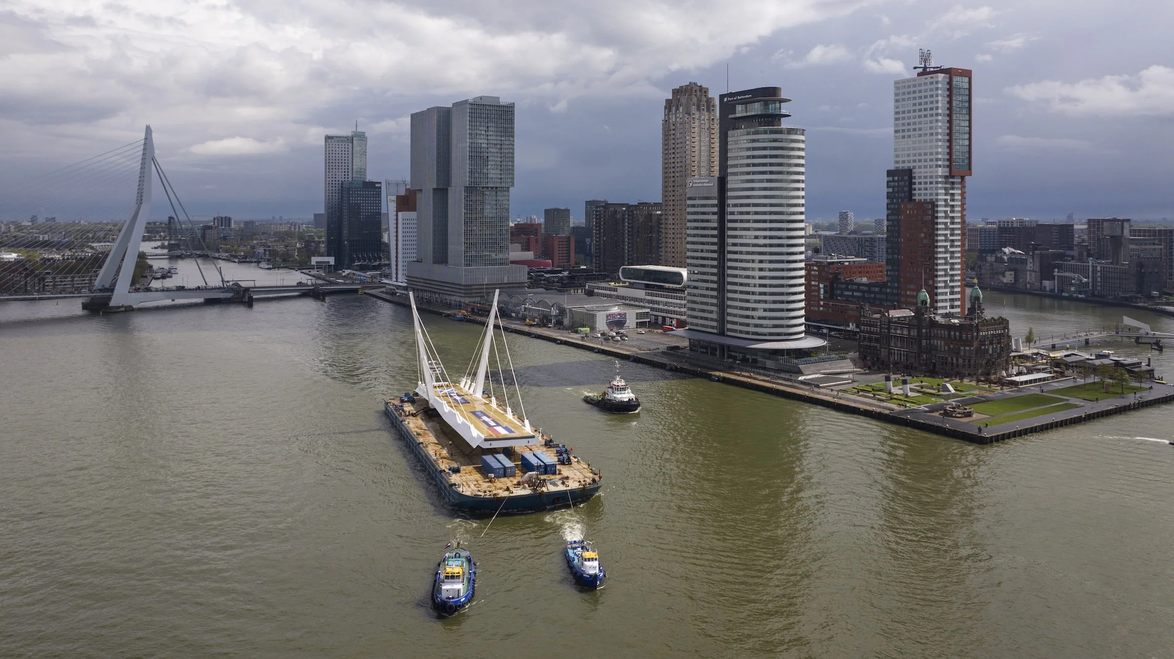 Bridge transport film production Rotterdam Erasmus Bridge industrial documentation