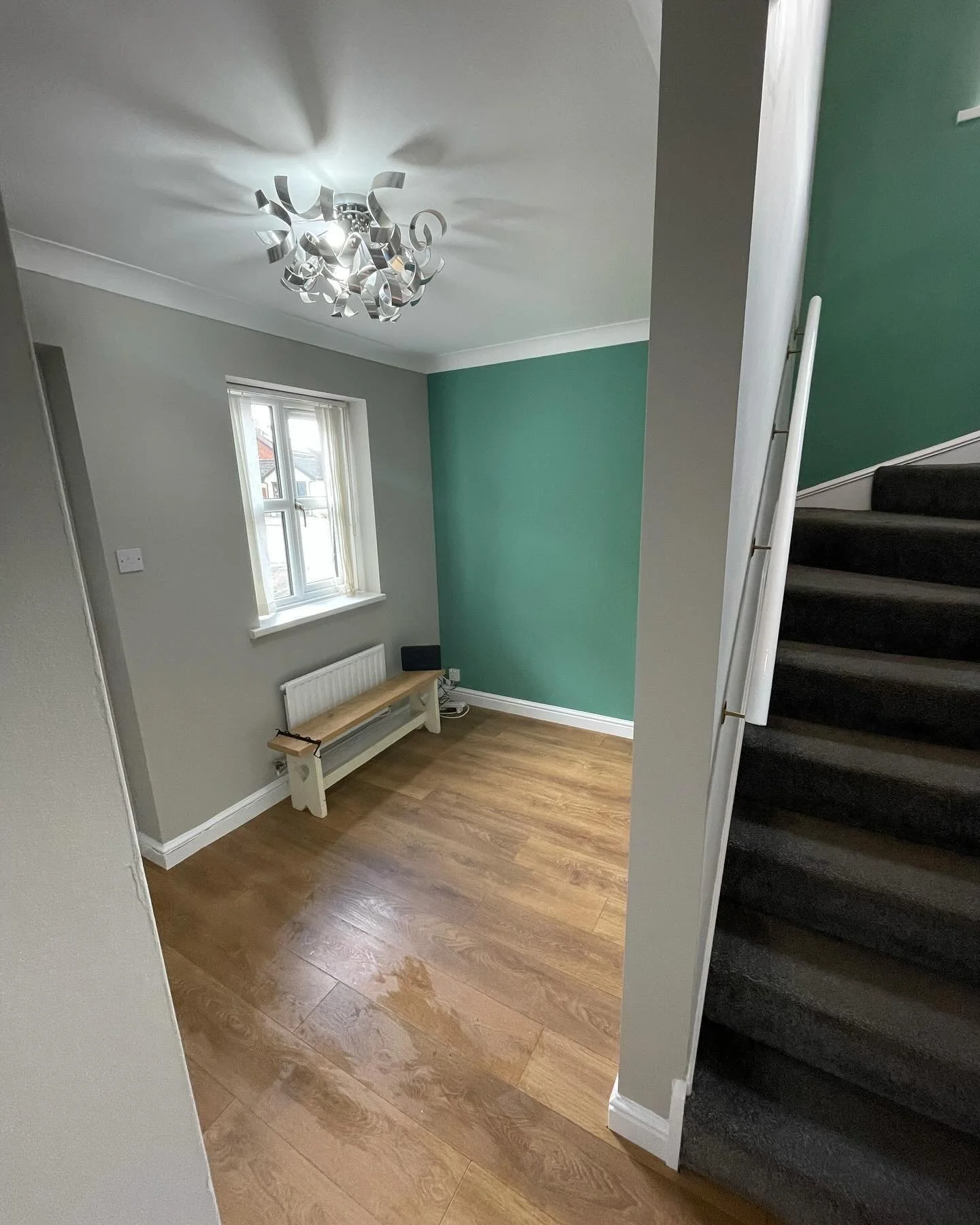 Great choice of colours chosen by the customer for their hallway and staircase🏠👨🏻&zwj;🎨