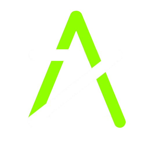 A logo featuring a stylized letter 'A' with a large white 'Z' integrated into the design, on a black background.