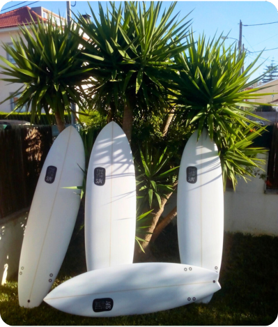 Surfboards on a beach