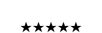 Five black stars arranged in a straight line.