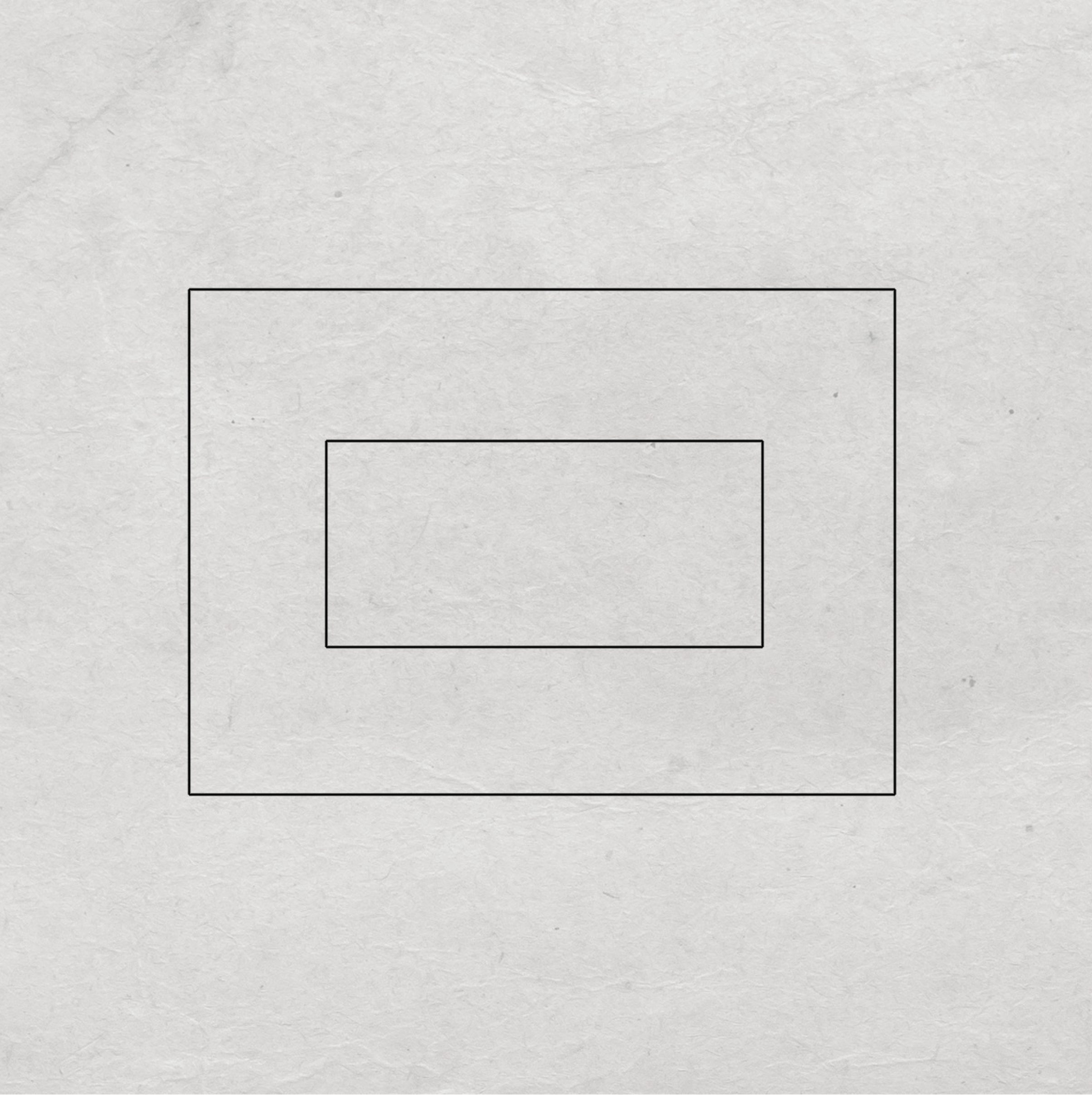 Outline diagram of three rectangles nested inside each other on textured gray background.