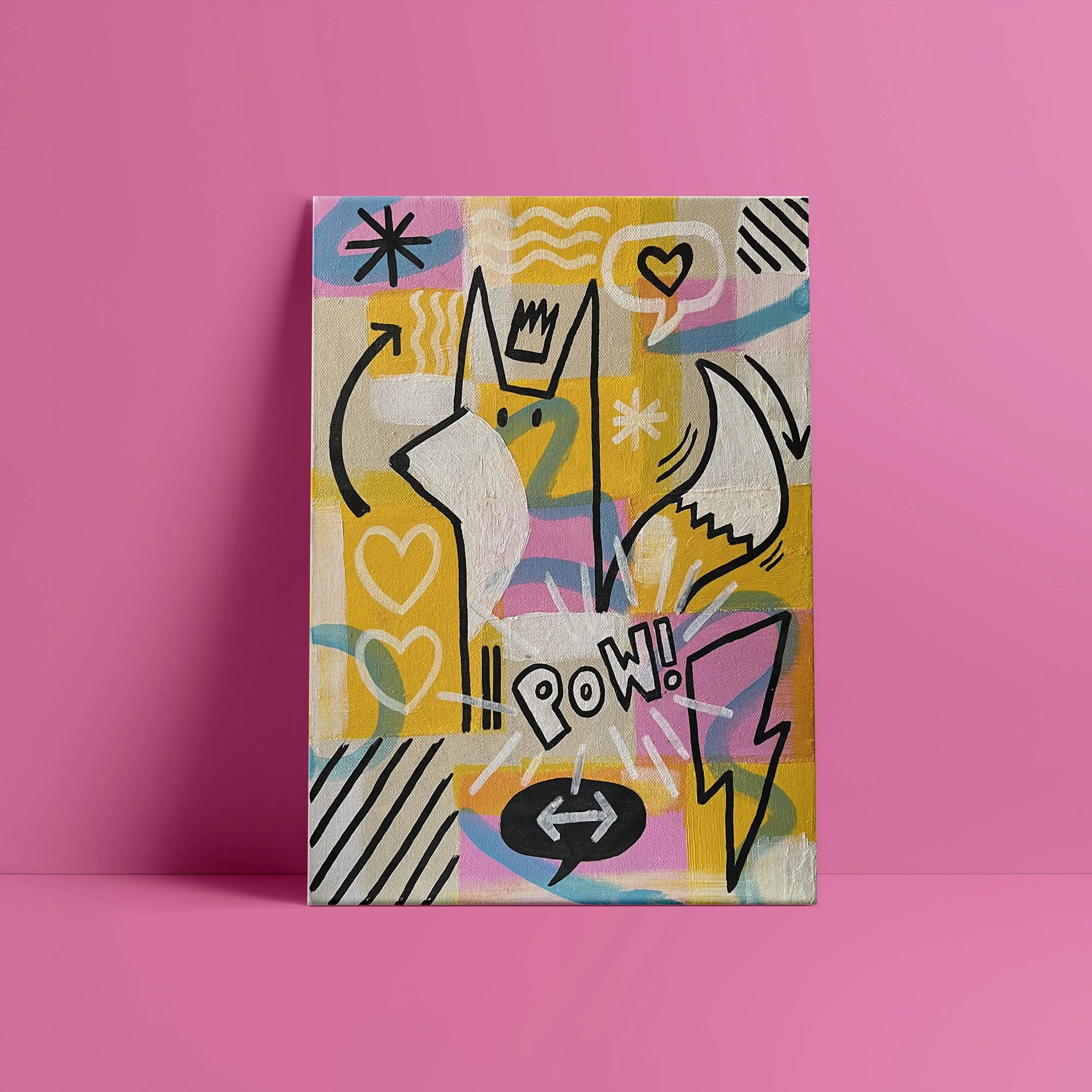 Pow Fox Original Canvas Art