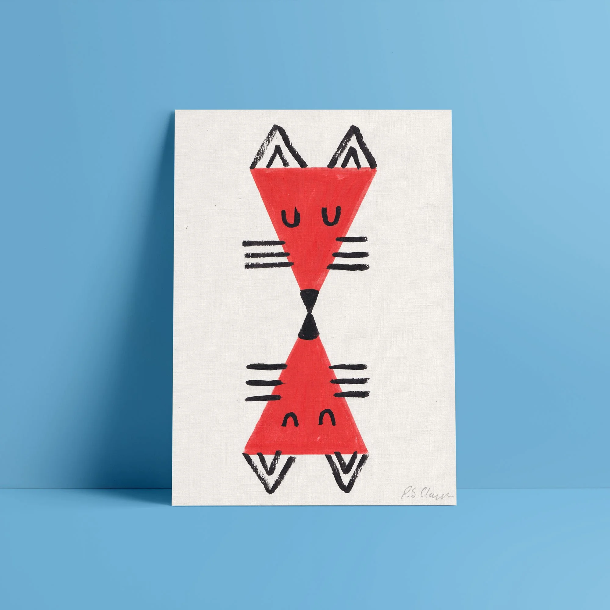 Two Kissing Foxes Original Art Piece