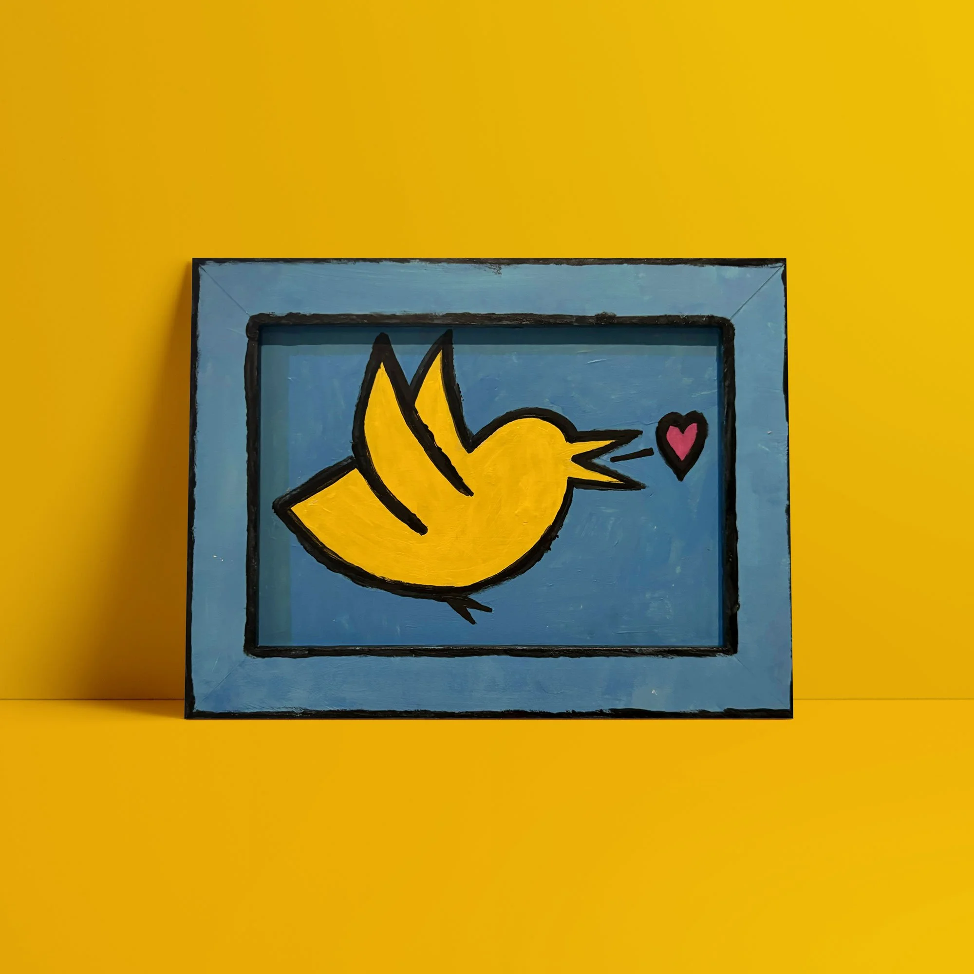 Graphic Bird Original Art Painting