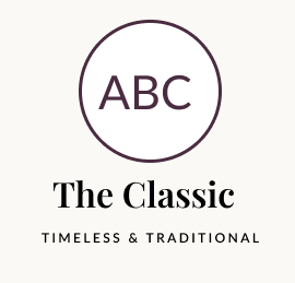 Logo with a circle containing the letters ABC, with the text 'The Classic Timeless & Traditional' below.