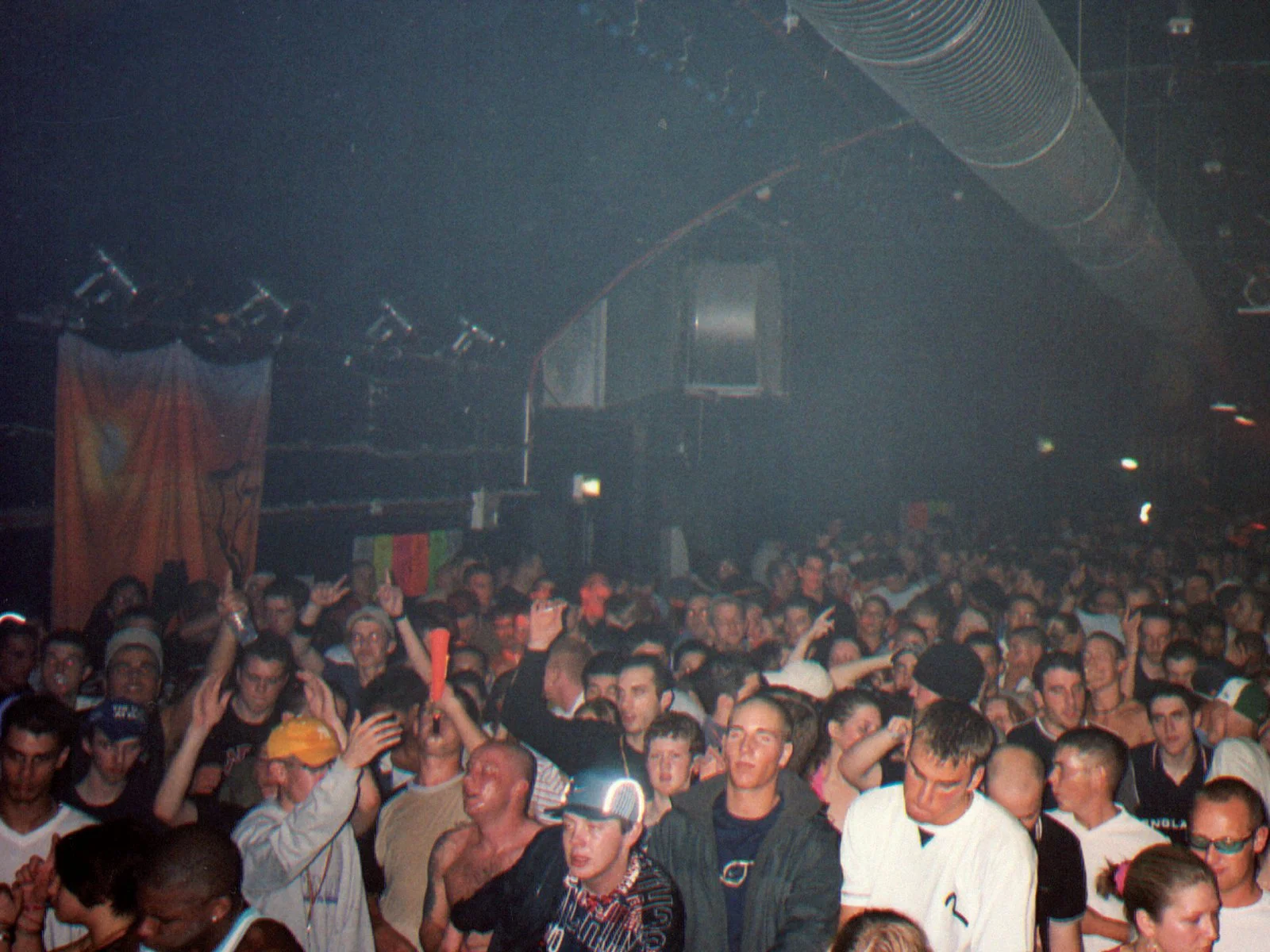 Crowd scene inside London underground rave venue from the Cult to Culture archive