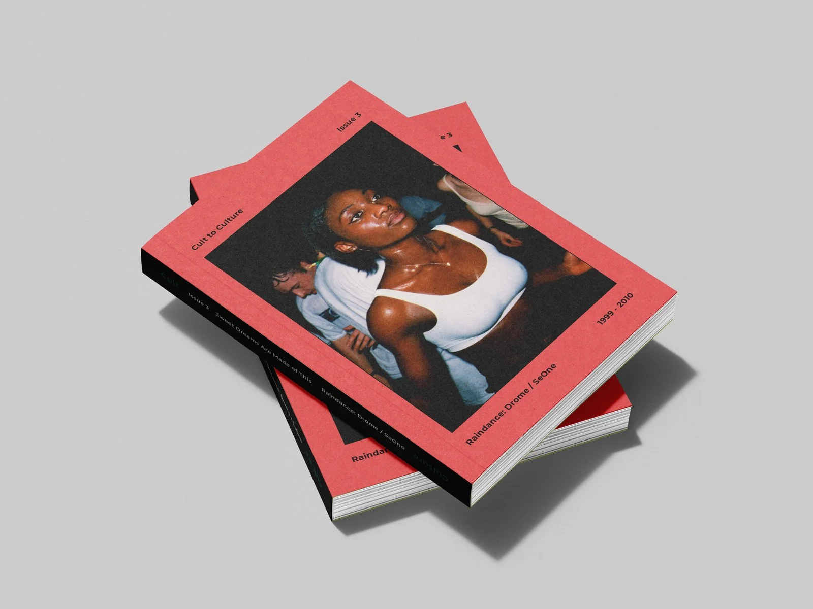 Stack of Cult to Culture Issue 3 publications documenting Raindance at SeOne and The Drome