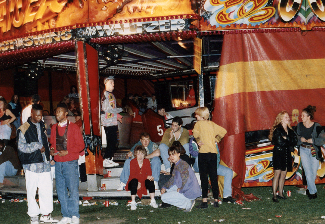 Fairground ride photographed at UK rave event from the Cult to Culture archive