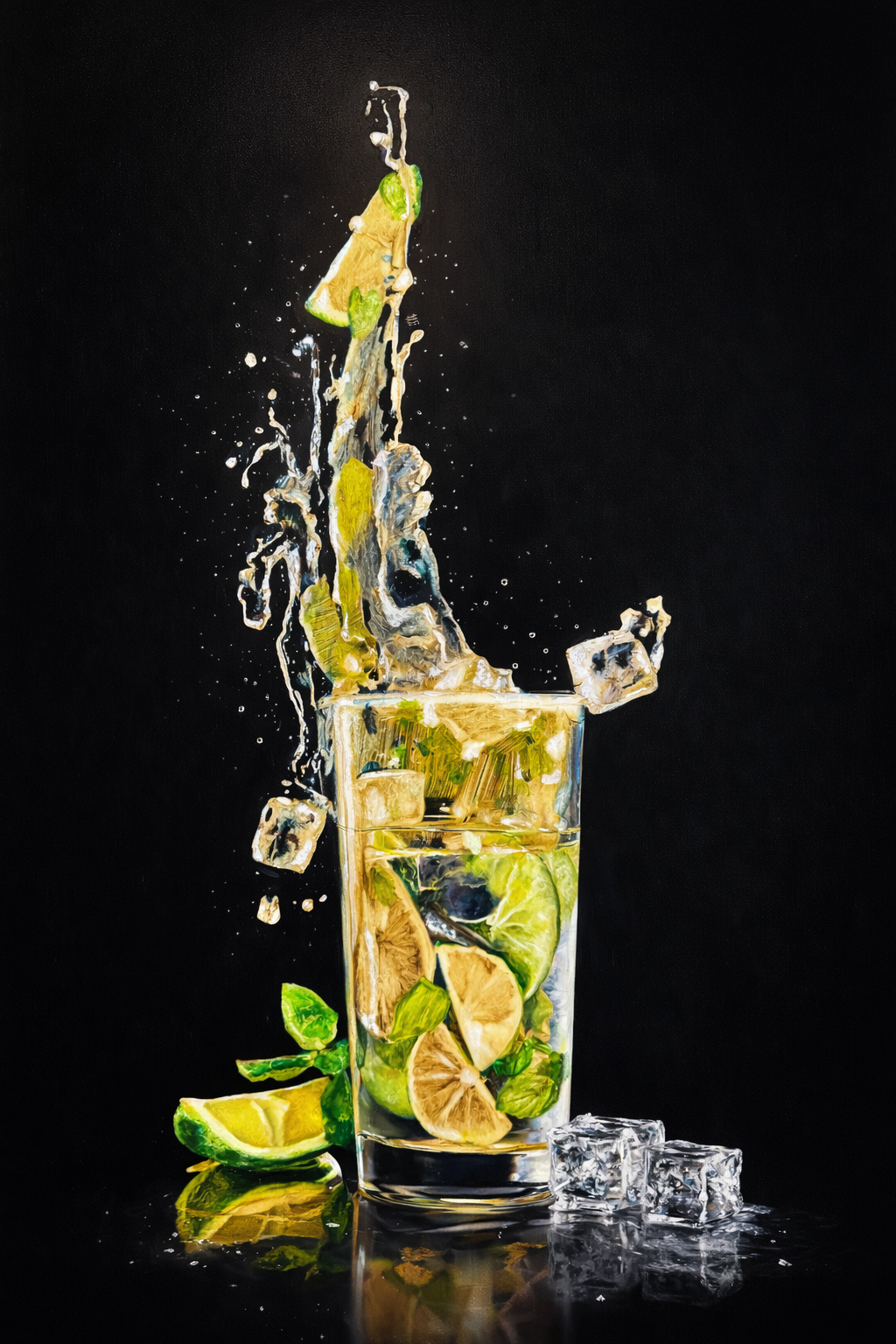 "Soda Water with Lime" Original Oil Painting - SOLD