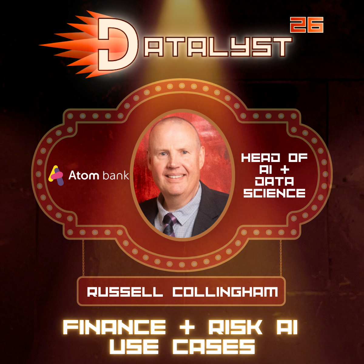 Russell is currently the Head of AI and Data Science at Atom Bank, the UK's first bank built for smartphone or tablet, without any branches, and the first digital-only challenger bank to be granted a full UK regulatory licence, and based in Newcastle