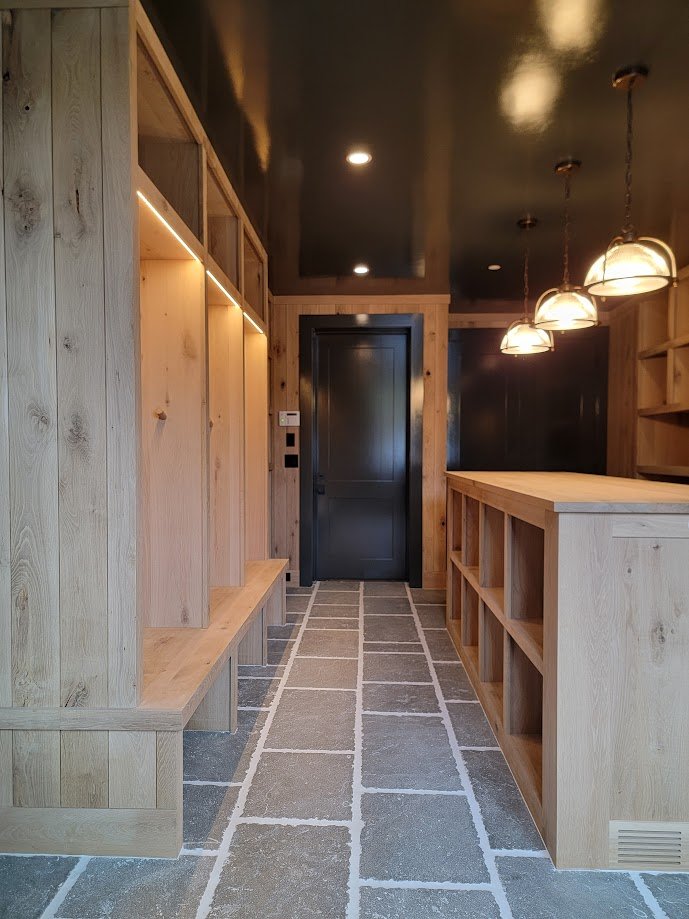 Integrated mudroom cabinetry with thoughtful proportions and materials consistent with the rest of the home.
