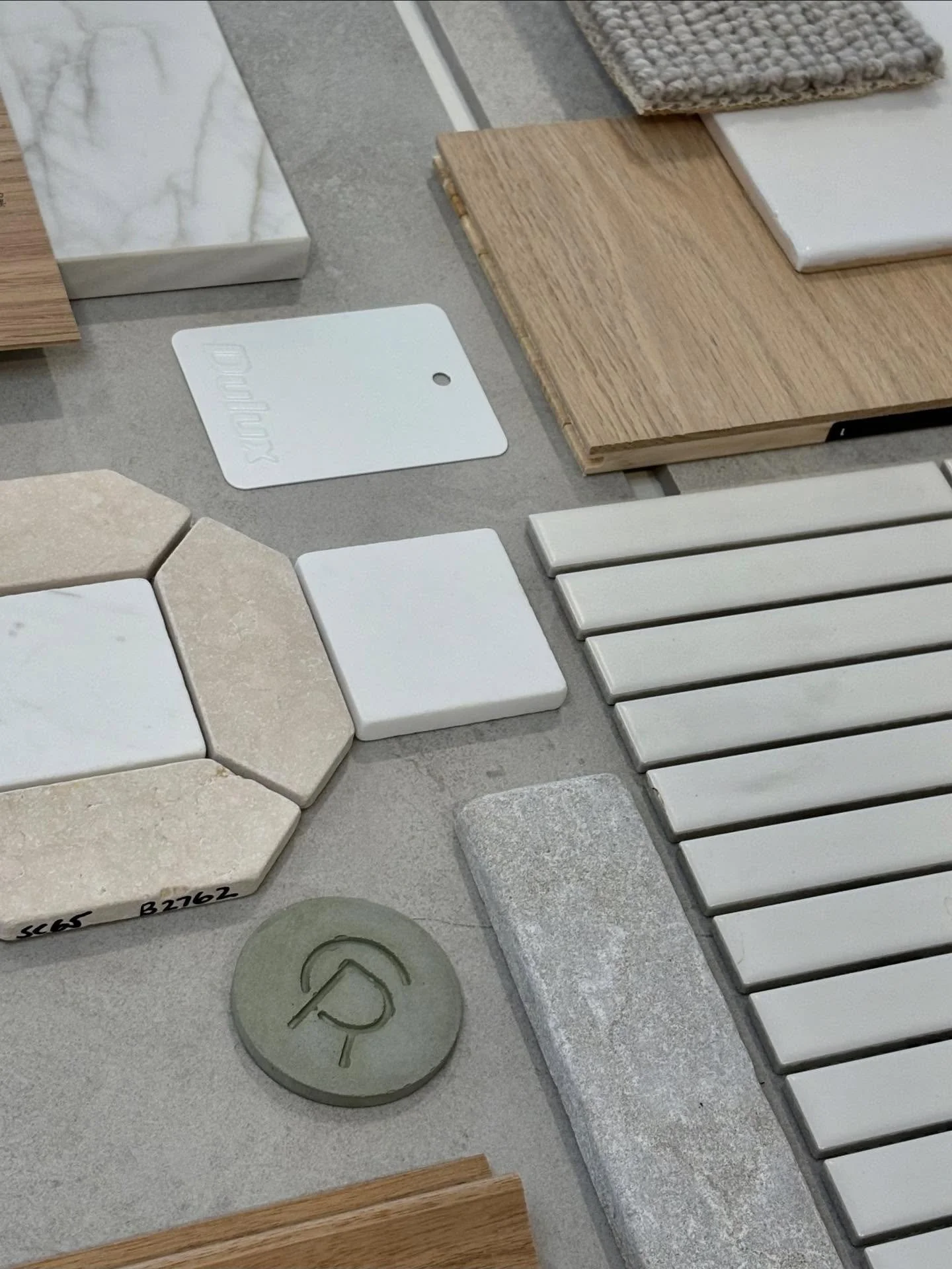 A carefully curated blend of natural textures, soft neutrals and warm timber tones, designed to create spaces that feel grounded, calm and considered.

We loved developing this palette for one of our amazing client&rsquo;s New Farm renovation ✨🤍

#P