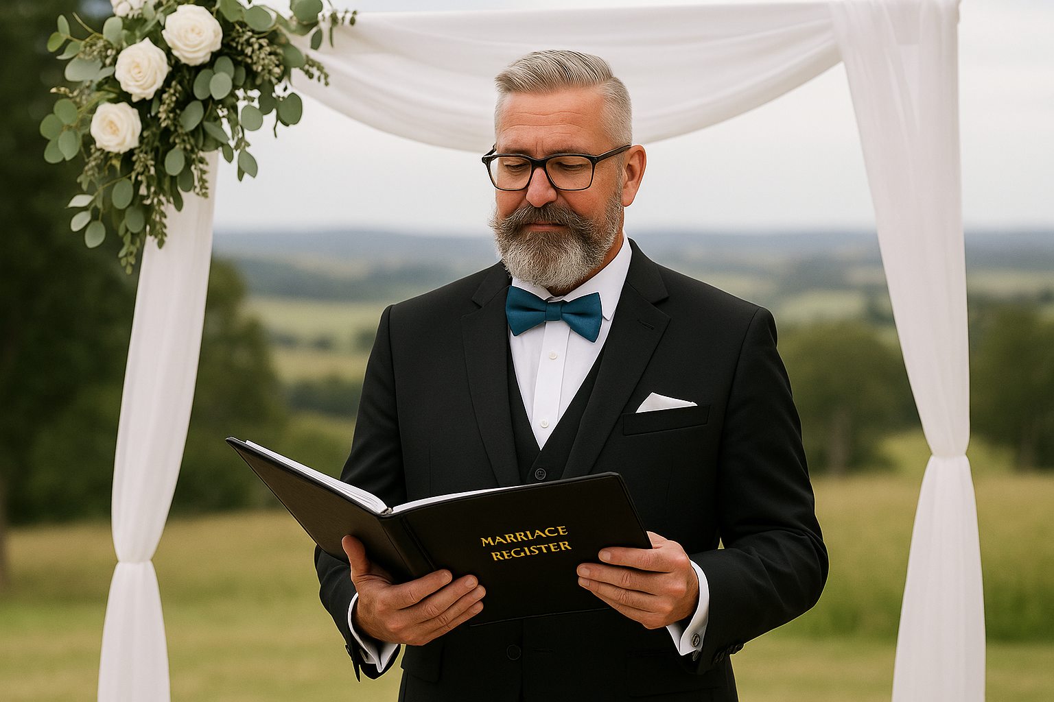 Chris, the marriage celebrant.