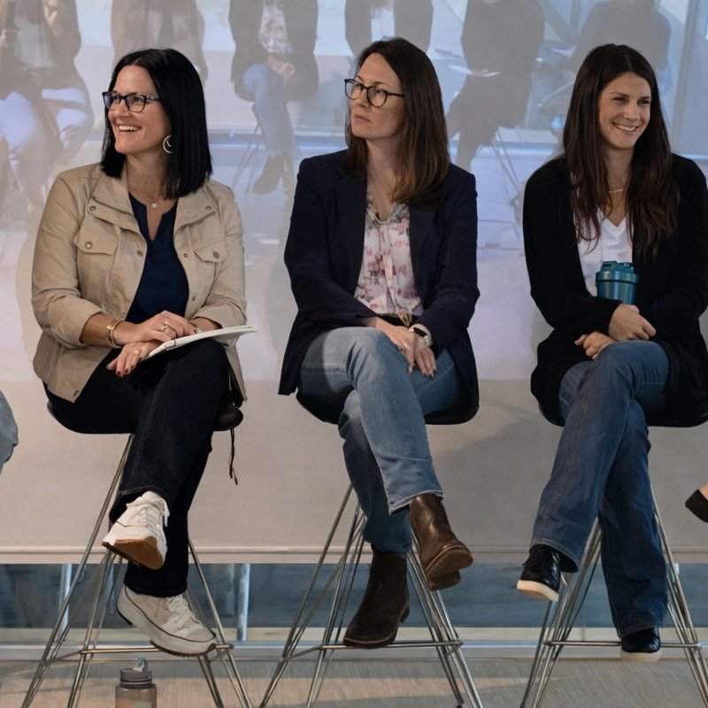 Collen Habeski speaking on a panel on leadership