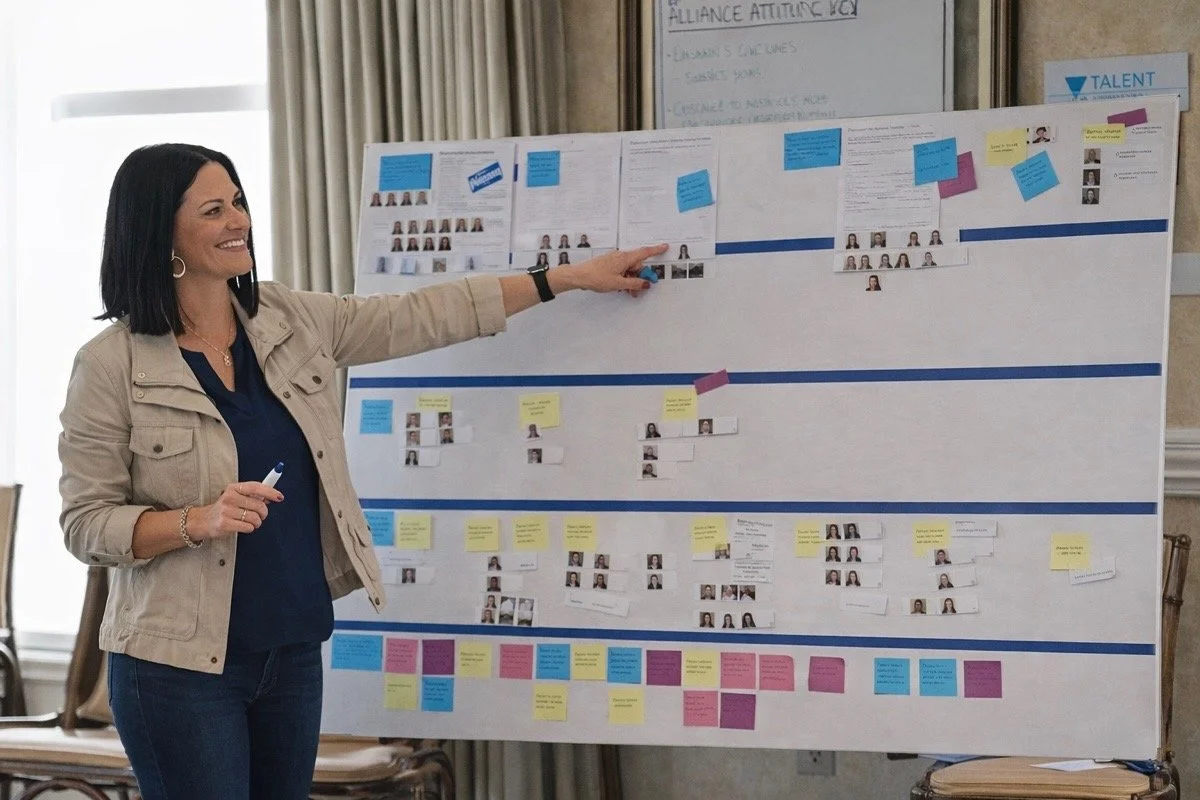 Colleen Habeski, working on an organizational health exercise with a leadership team