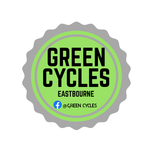Logo for Green Cycles Eastbourne with Facebook handle @GREEN CYCLES.