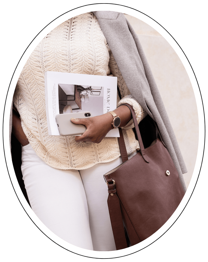 woman walking with a brief case.