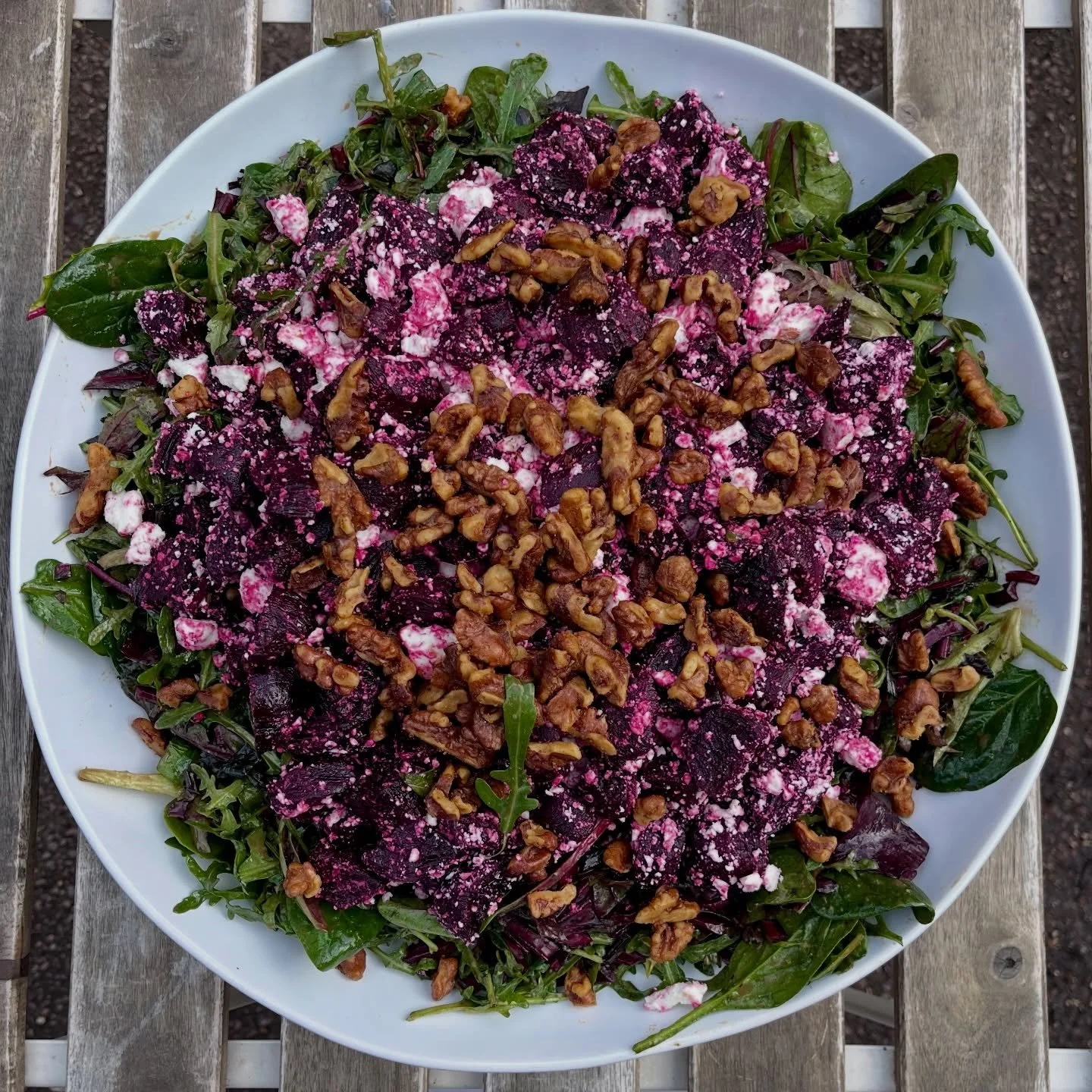 A true classic has returned this week.
Roasted Beetroot &amp; Feta Salad with Walnuts and Rocket