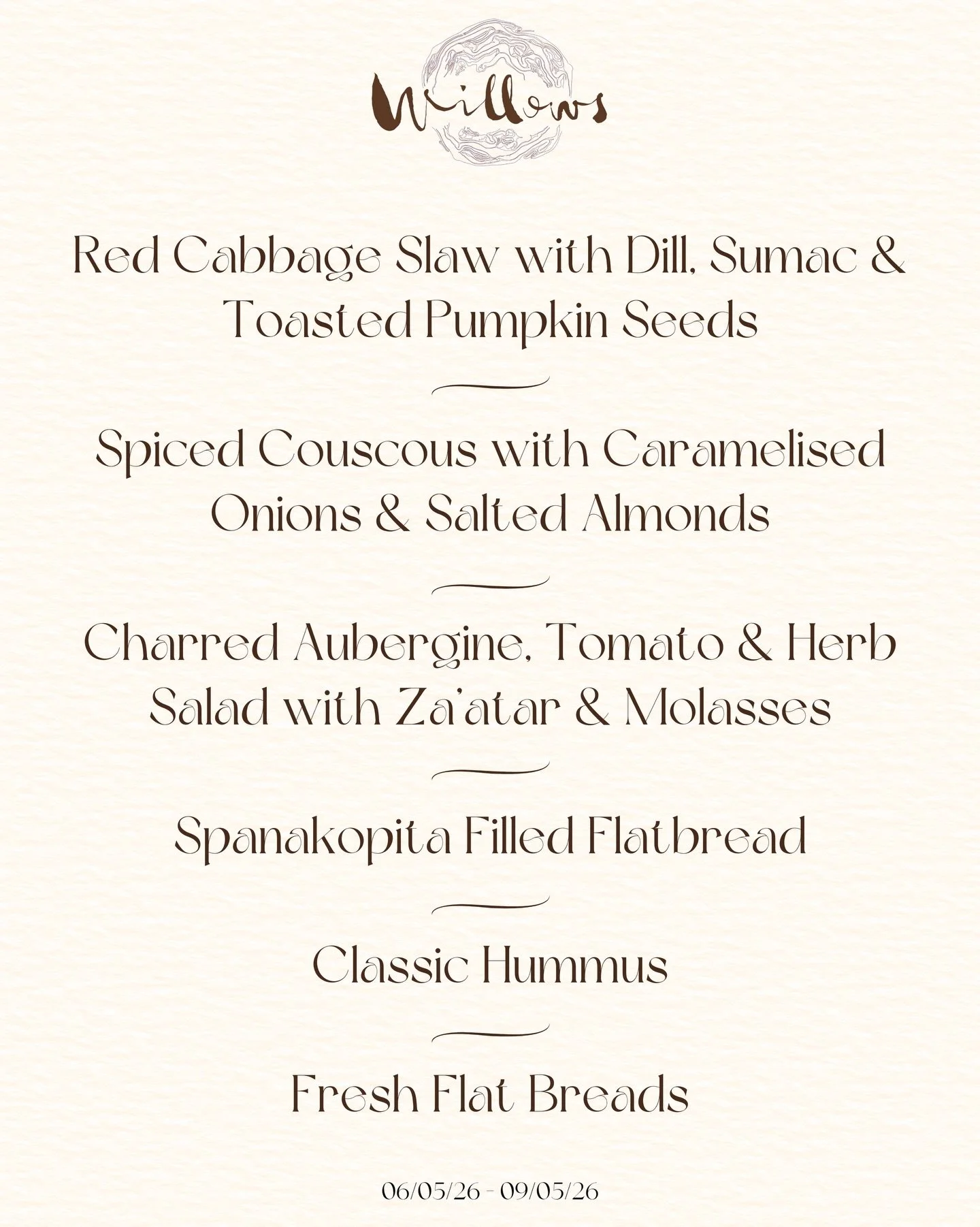 Tho weeks menu✨
