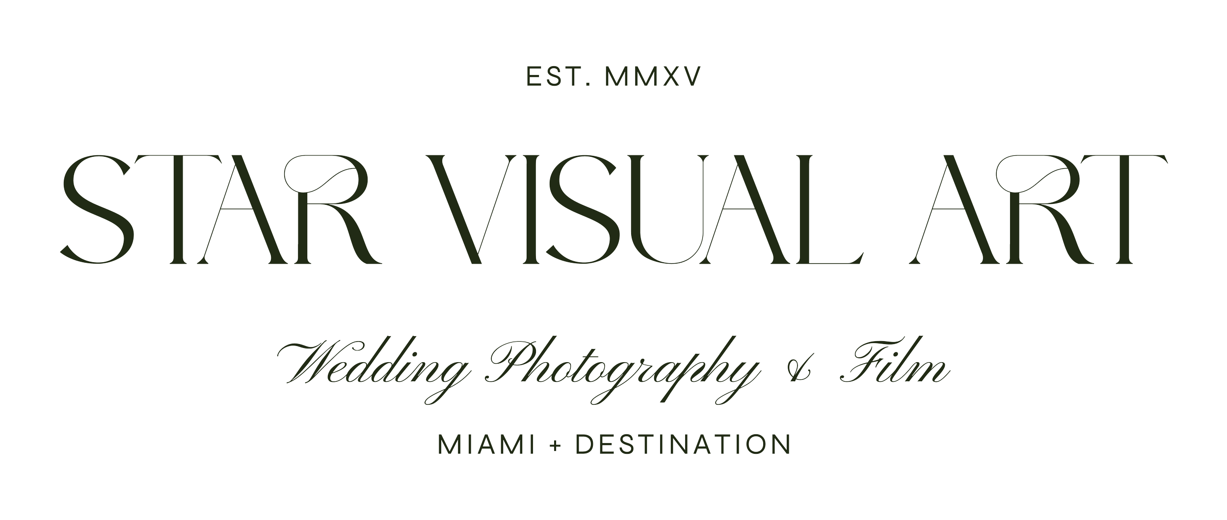 Logo for Star Visual Art, a wedding photography and film company based in Miami, established in 2015.