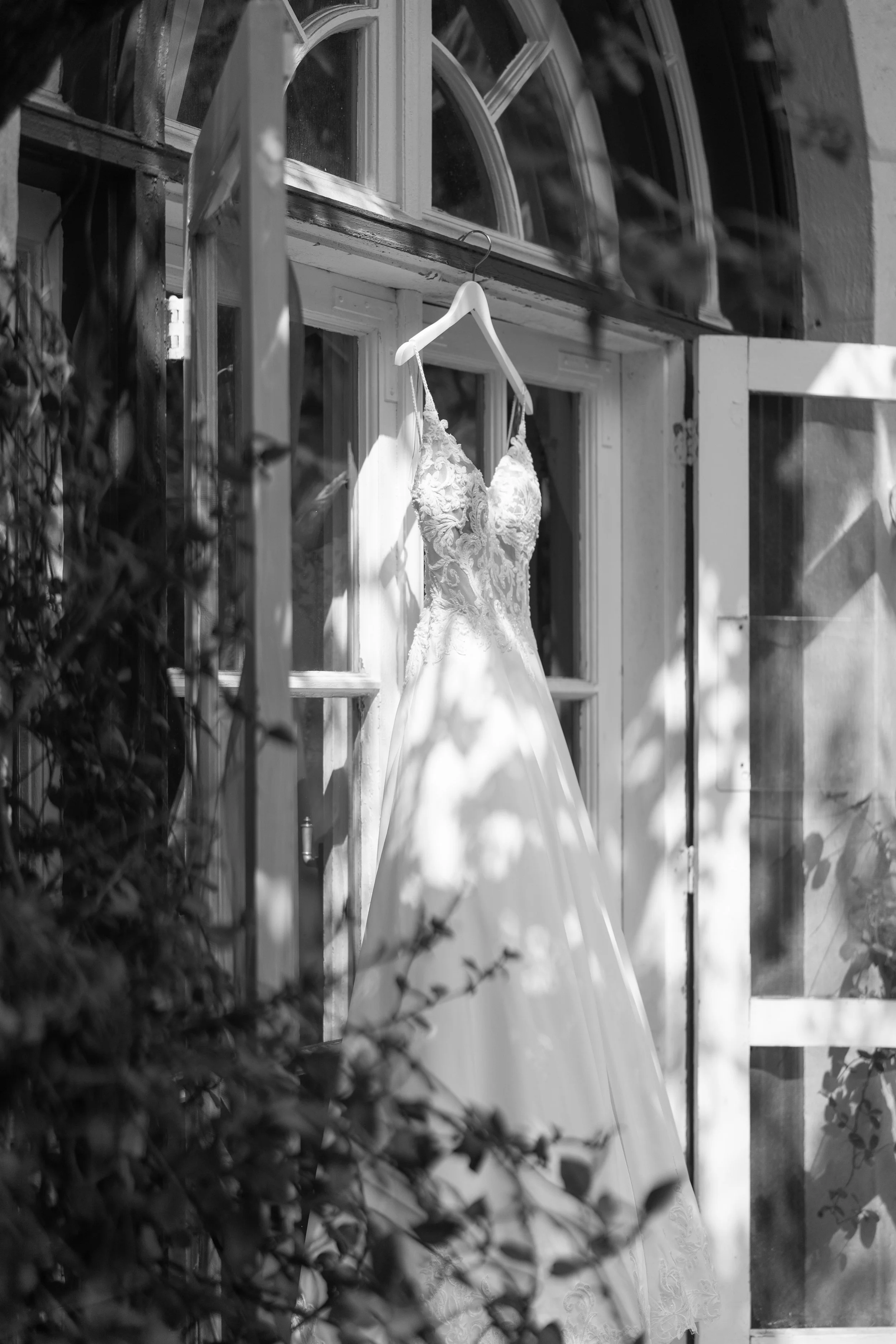 Elegant black and white wedding dress detail; fine art wedding photography by Star Visual Art, Miami.