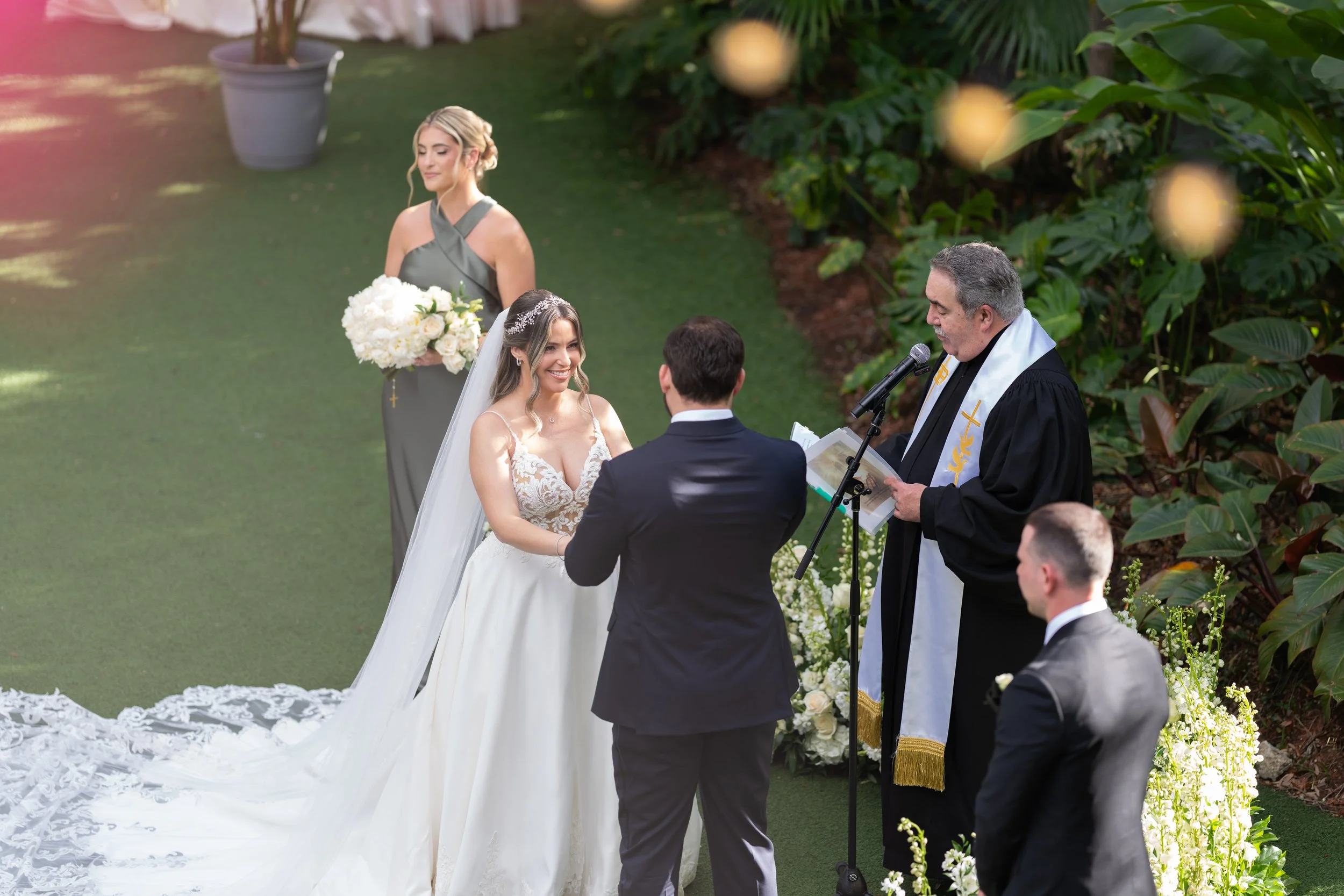 Intimate outdoor wedding ceremony at Villa Woodbine; fine art photography by Star Visual Art, Miami.