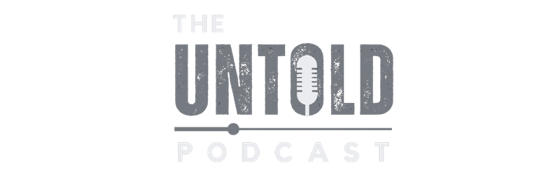 Logo for The Untold Podcast with a microphone icon between the words 'Untold' and 'Podcast'.