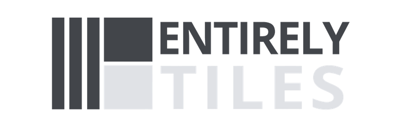 Logo for Entirely Tiles with three vertical black lines, a black square, and the words 'ENTIRELY TILES' in bold font.