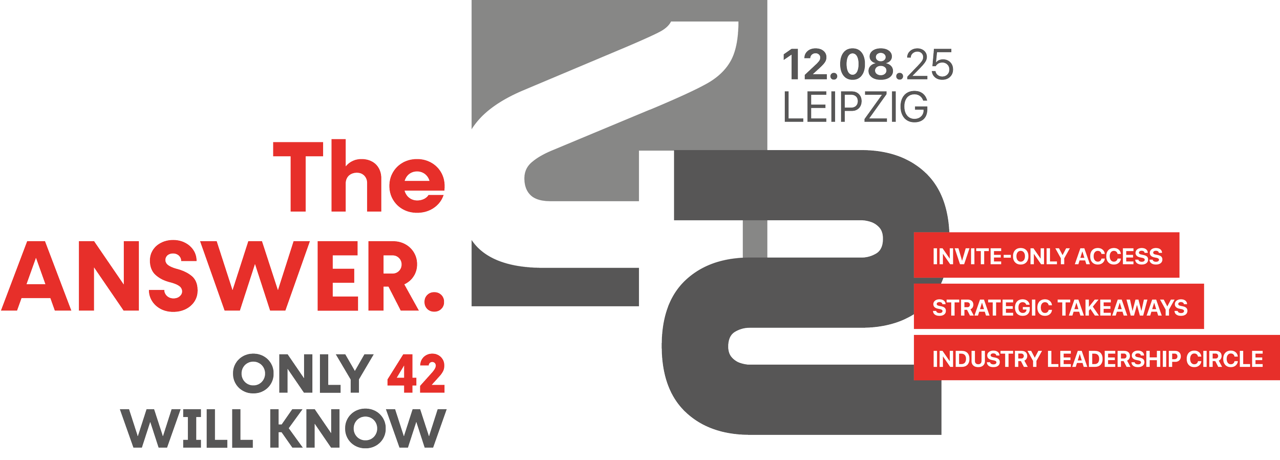 Logo: THE ANSWER. ONLY 42 WILL KNOW.