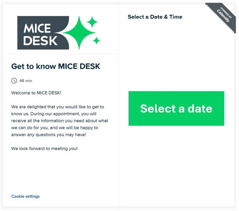 Schedule an Appointment with MICE-DESK